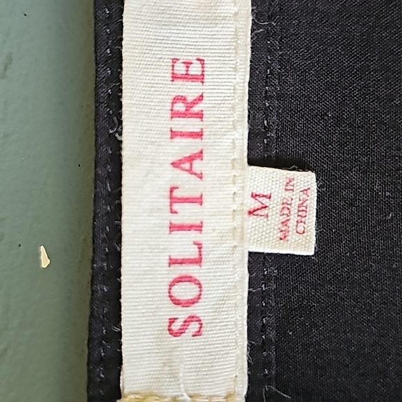 Enbrodery. Black blouse size medium by Solitaire. Tab sleeves. - Picture 8 of 10